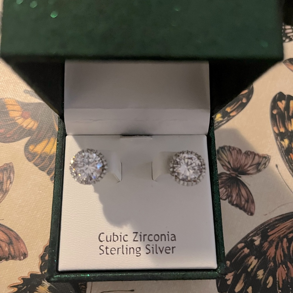 Never worn sterling silver earrings